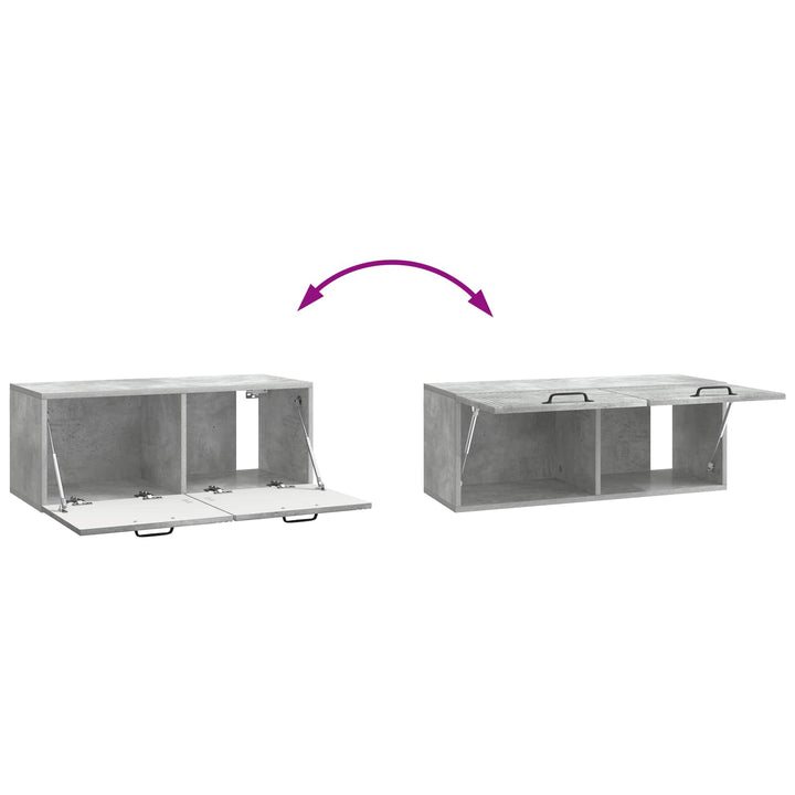 Væghængt TV-skab Betongrå 78,5 x 31 x 30 cm Konstrueret træ