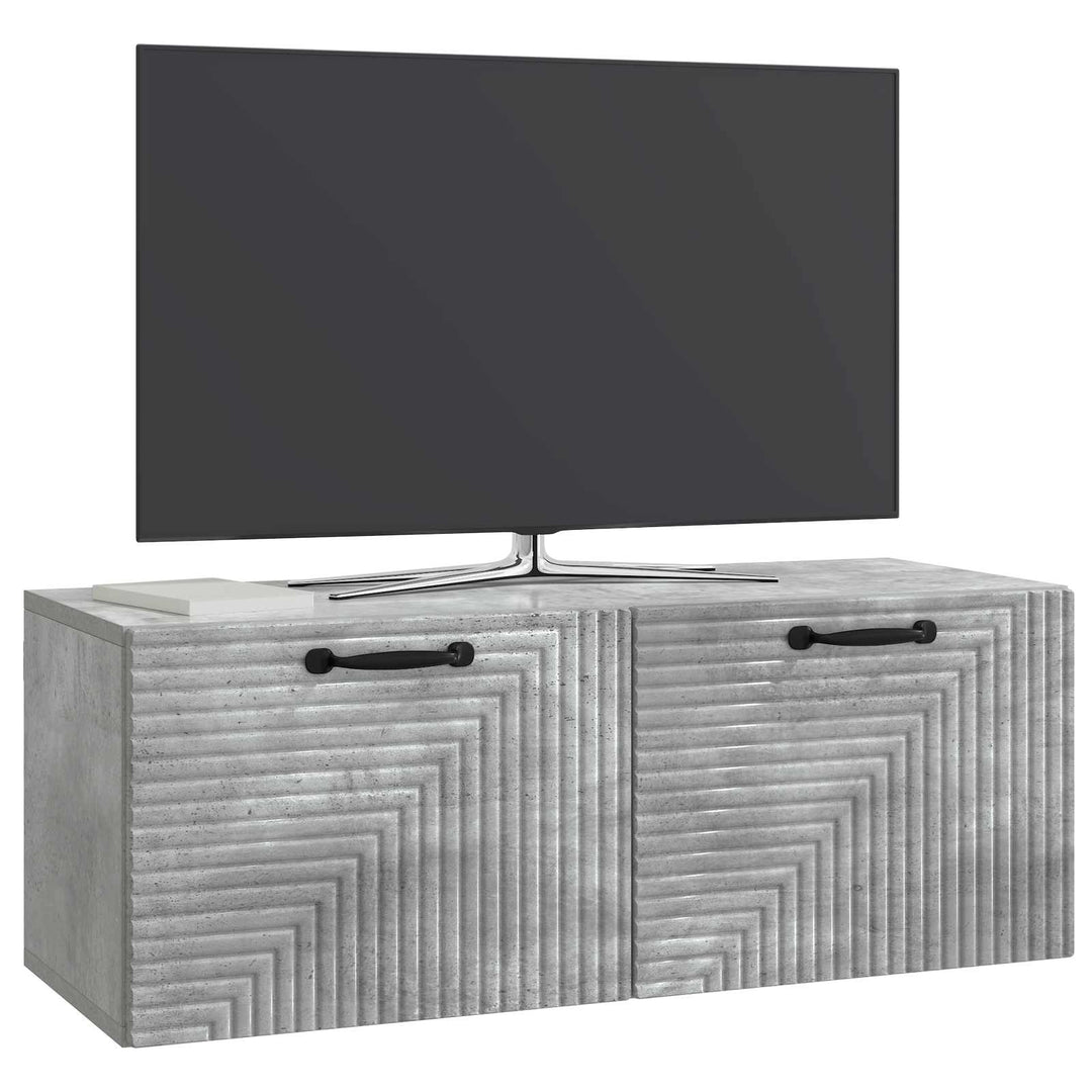 Væghængt TV-skab Betongrå 78,5 x 31 x 30 cm Konstrueret træ