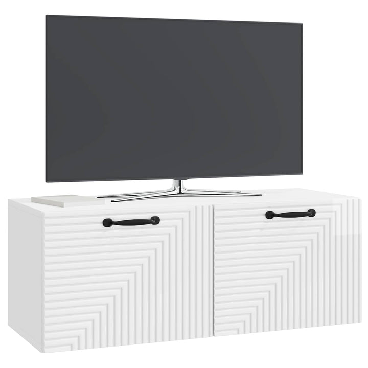 Væghængt TV-skab Vægmonteret Hvid højglans 78,5 x 31 x 30 cm