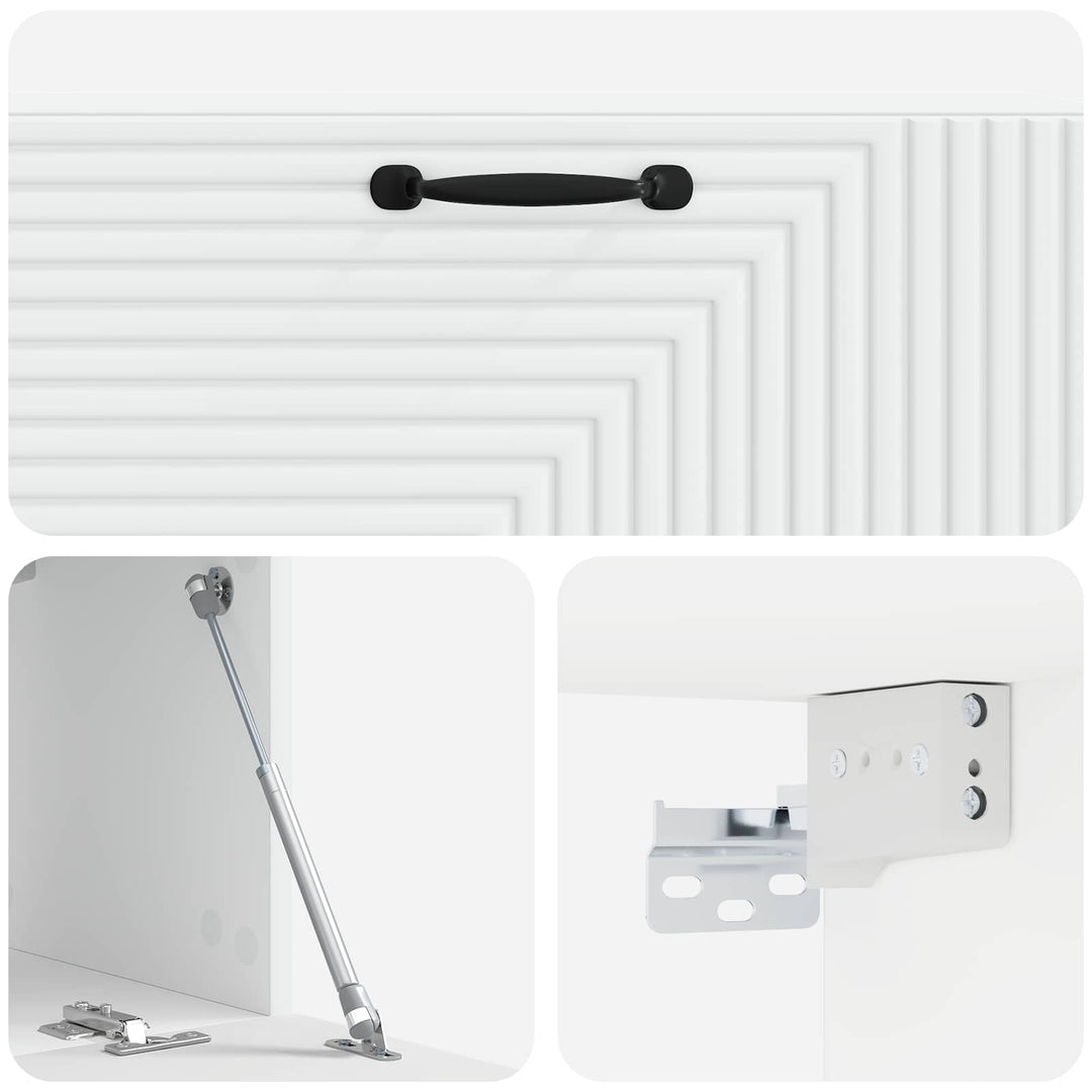 Væghængt TV-skab Hvid 98 x 31 x 30 cm Konstrueret træ