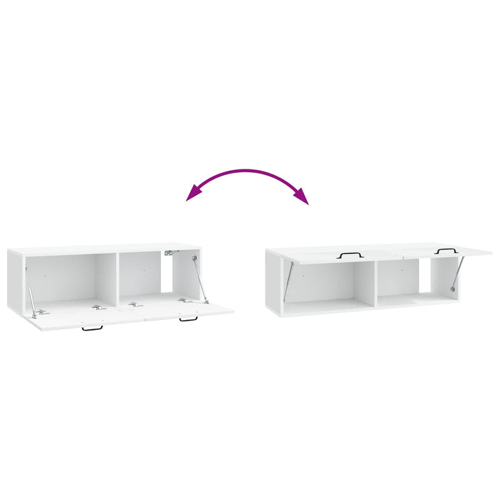 Væghængt TV-skab Hvid 98 x 31 x 30 cm Konstrueret træ