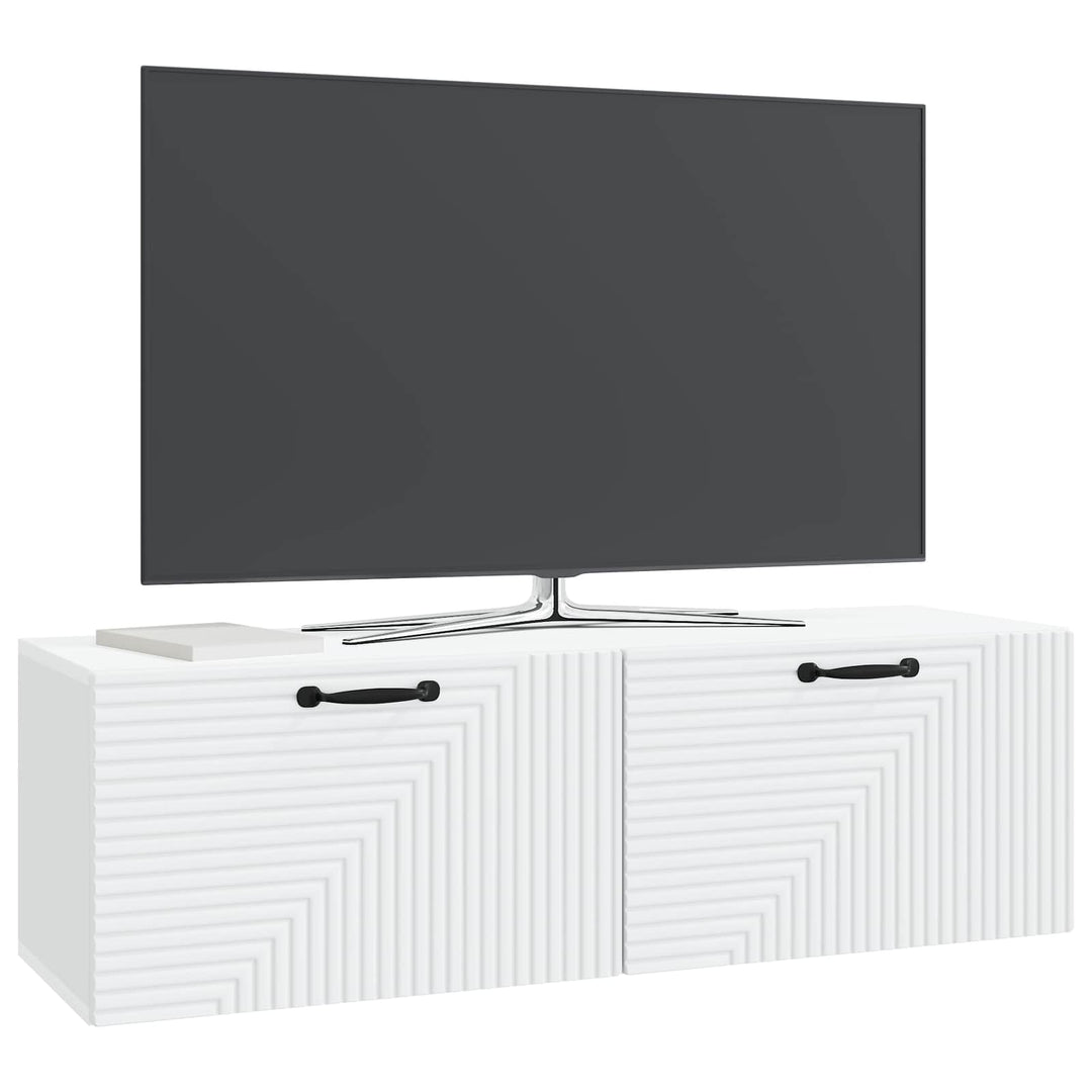 Væghængt TV-skab Hvid 98 x 31 x 30 cm Konstrueret træ