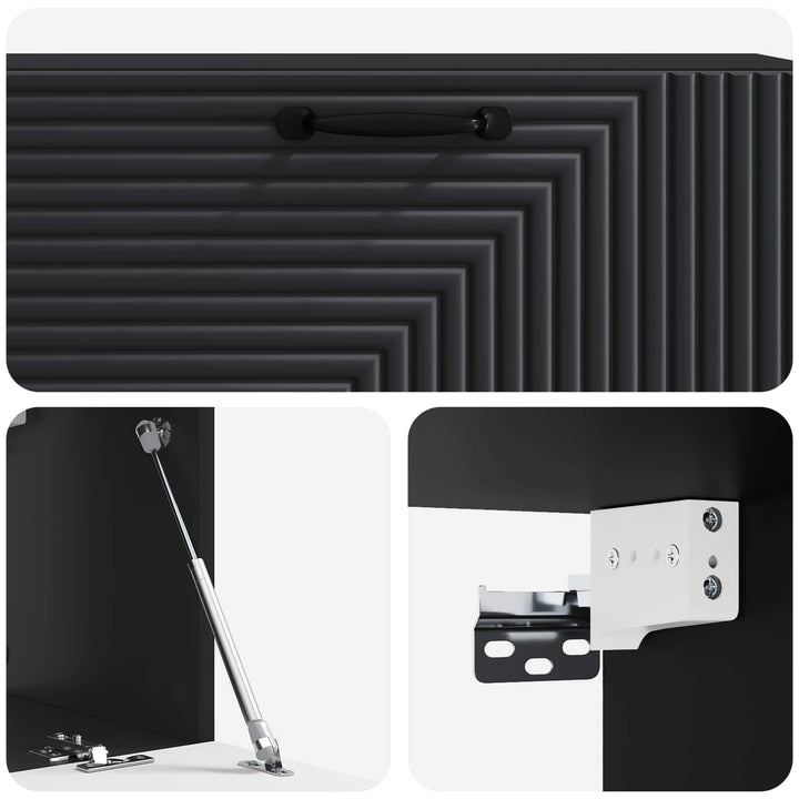 Væghængt TV-skab Sort 98 x 31 x 30 cm Konstrueret træ