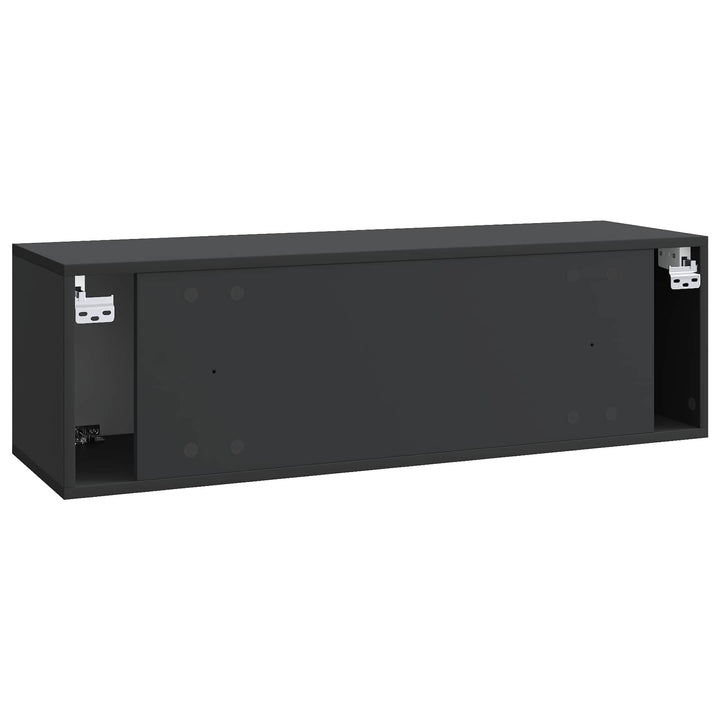 Væghængt TV-skab Sort 98 x 31 x 30 cm Konstrueret træ