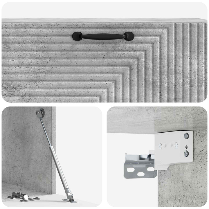 Væghængt TV-skab Betongrå 98 x 31 x 30 cm Konstrueret træ