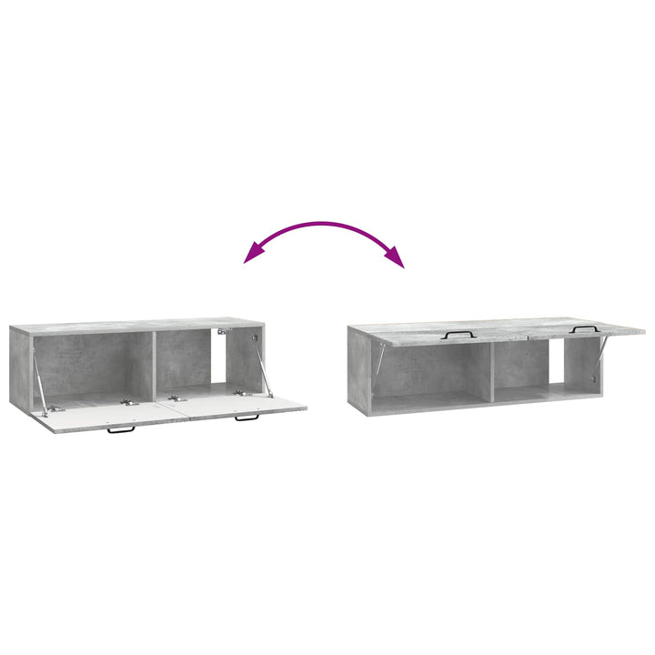 Væghængt TV-skab Betongrå 98 x 31 x 30 cm Konstrueret træ