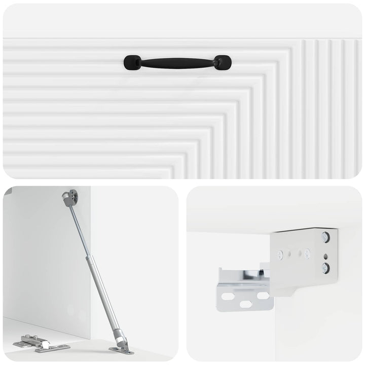 Væghængt TV-skab Hvid højglans 98 x 31 x 30 cm Konstrueret træ