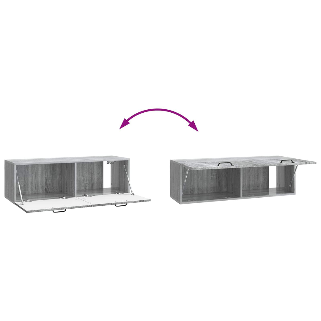 Væghængt TV-skab Grå sonoma-eg 98 x 31 x 30 cm Konstrueret træ