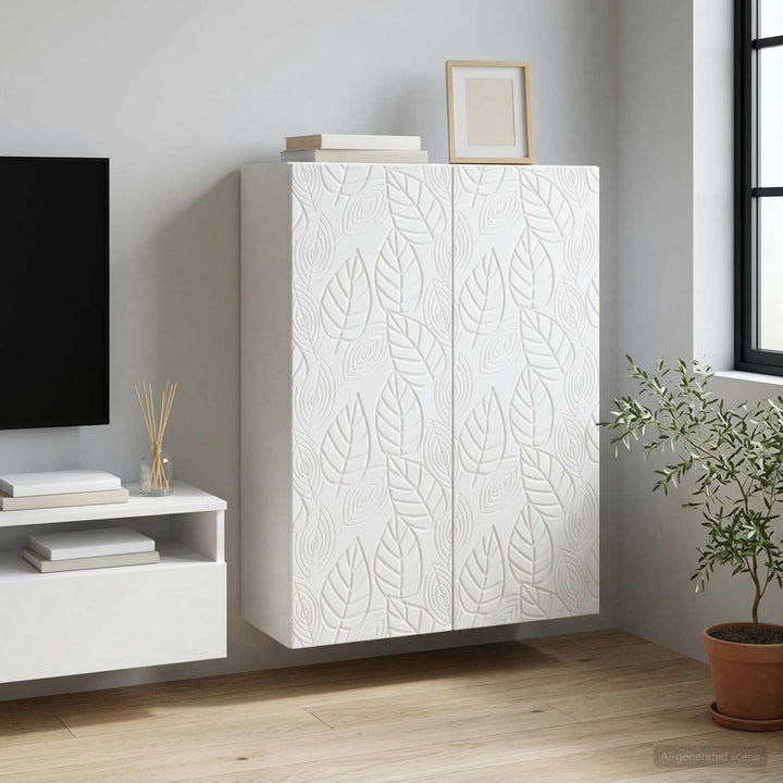 Vægmonteret skab Hvid 66 x 34,5 x 90 cm Konstrueret træ