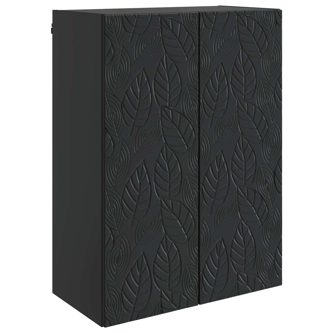 Vægmonteret skab Sort 66 x 34,5 x 90 cm Konstrueret træ
