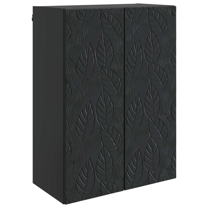 Vægmonteret skab Sort 66 x 34,5 x 90 cm Konstrueret træ