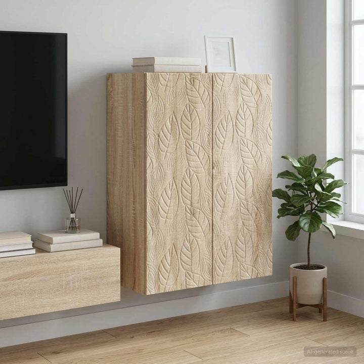 Vægmonteret skab 66 x 34,5 x 90 cm Konstrueret træ Sonoma-eg