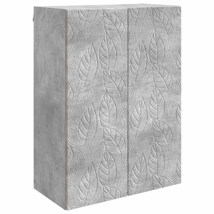 Vægmonteret skab Betongrå 66 x 34,5 x 90 cm Konstrueret træ