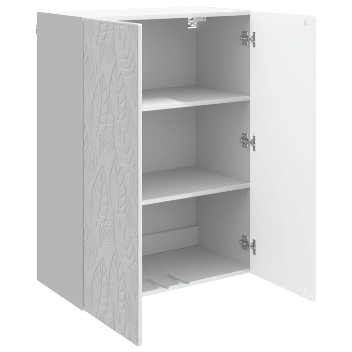 Vægmonteret skab Hvid højglans 66 x 34,5 x 90 cm