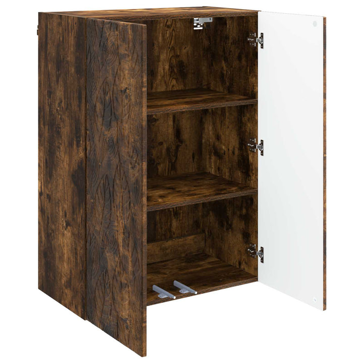Vægmonteret skab 66 x 34,5 x 90 cm Konstrueret træ Røget eg