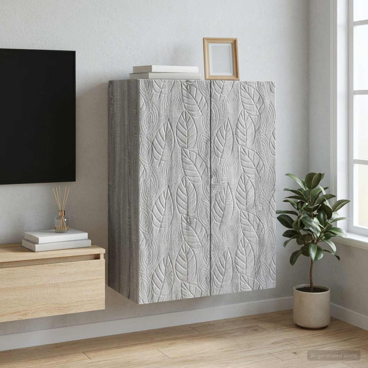 Vægmonteret skab 66 x 34,5 x 90 cm Konstrueret træ Grå Sonoma