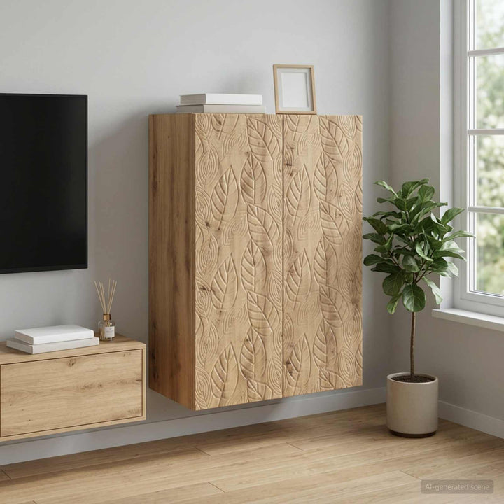 Vægmonteret skab 66 x 34,5 x 90 cm Konstrueret træ Artisan-eg