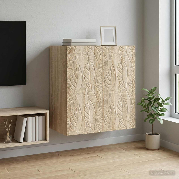 Vægmonteret skab 59 x 31 x 60 cm Konstrueret træ Sonoma-eg