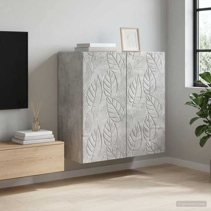 Vægmonteret skab 59 x 31 x 60 cm Konstrueret træ Betongrå