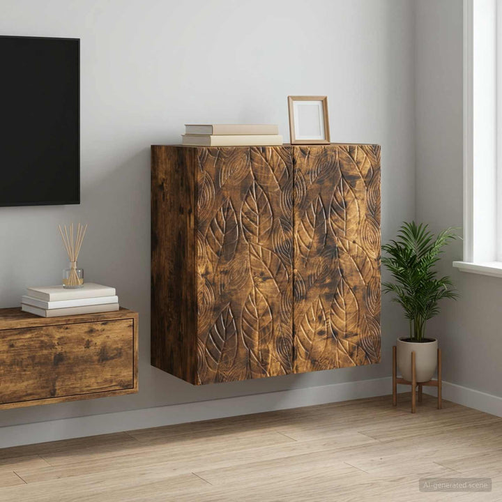 Vægmonteret skab 59 x 31 x 60 cm Konstrueret træ Røget eg