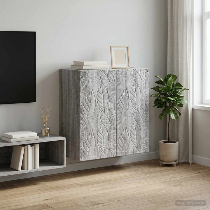 Vægmonteret skab 59 x 31 x 60 cm Konstrueret træ Grå Sonoma