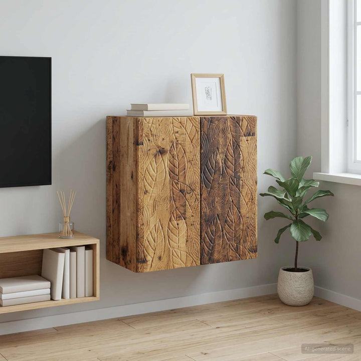 Vægmonteret skab 59 x 31 x 60 cm Konstrueret træ Gammelt træ