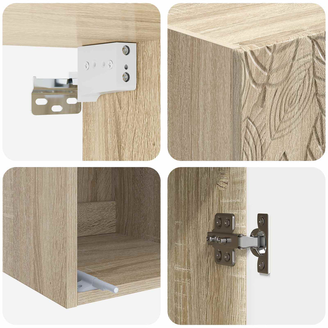 Vægmonteret skab Sonoma-eg 33 x 34,5 x 90 cm Konstrueret træ