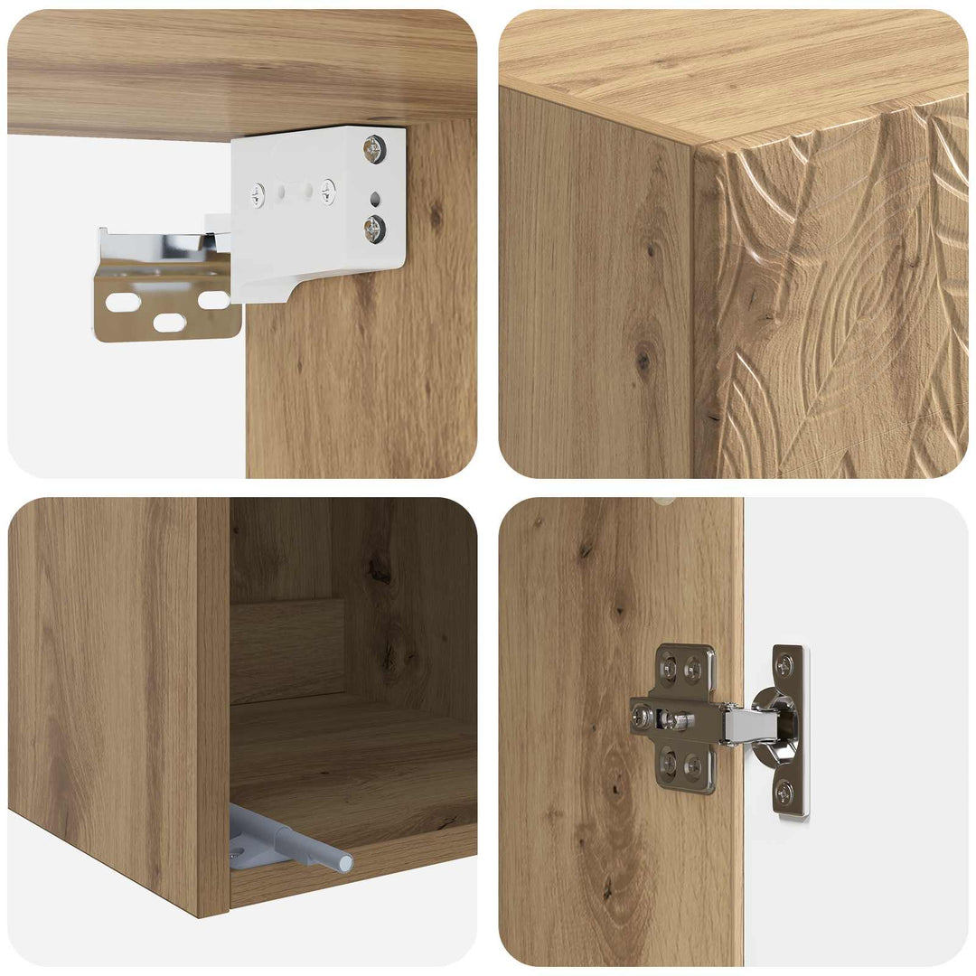 Vægmonteret skab Artisan-eg 33 x 34,5 x 90 cm Konstrueret træ