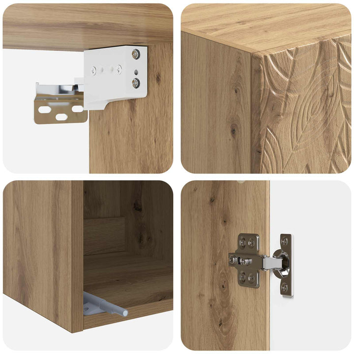 Vægmonteret skab Artisan-eg 33 x 34,5 x 90 cm Konstrueret træ