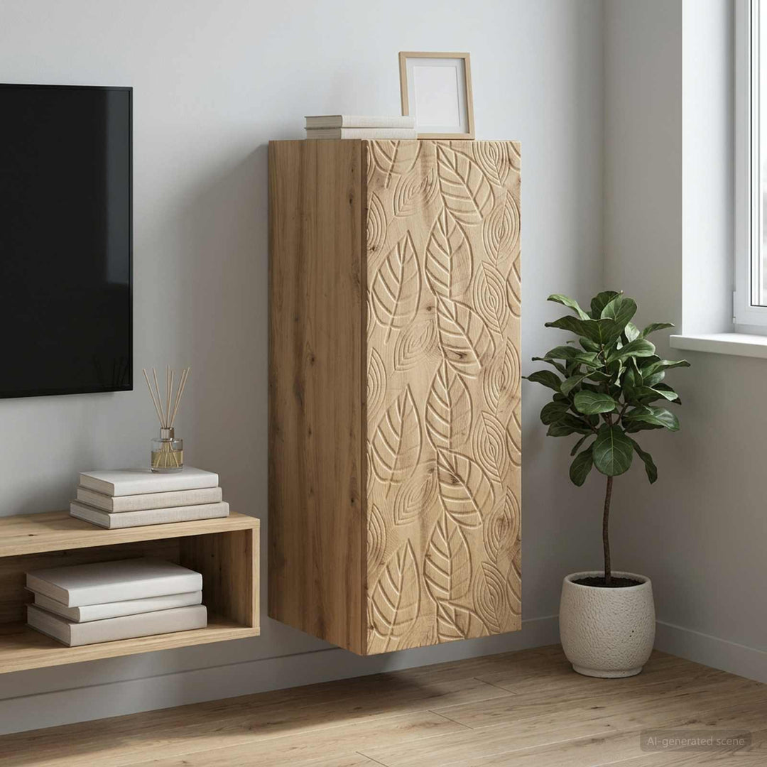 Vægmonteret skab 33 x 34,5 x 90 cm Konstrueret træ Artisan-eg
