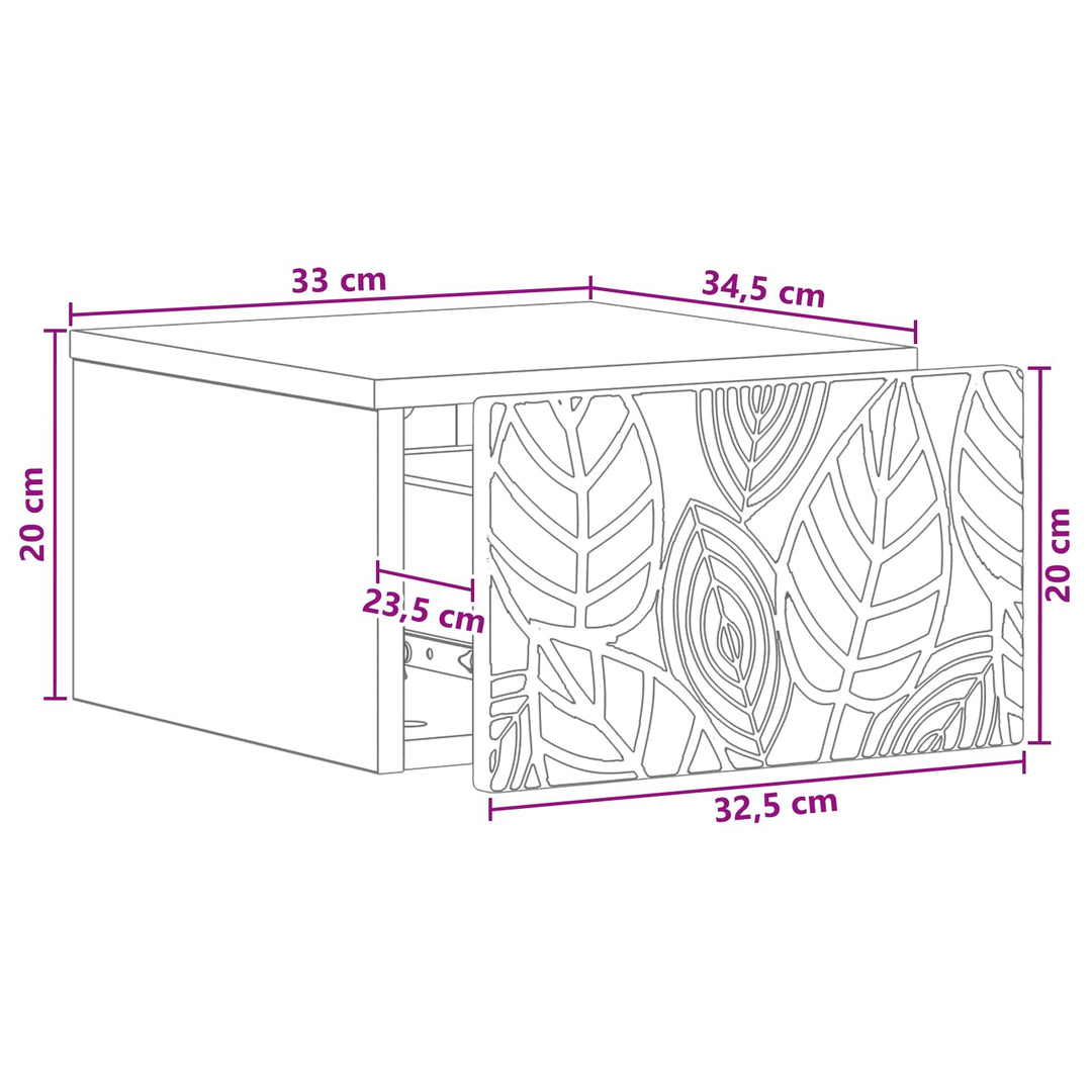 Væghængt Sideskab Hvid 34,5 x 33 x 20 cm Konstrueret træ