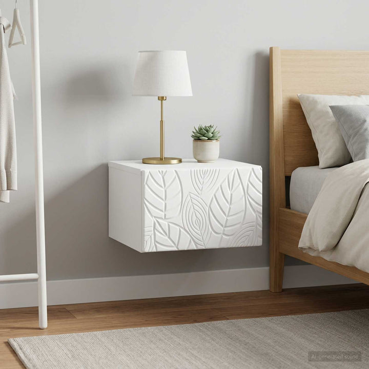 Væghængt Sideskab 2 pcs Hvid 34,5 x 33 x 20 cm Konstrueret træ