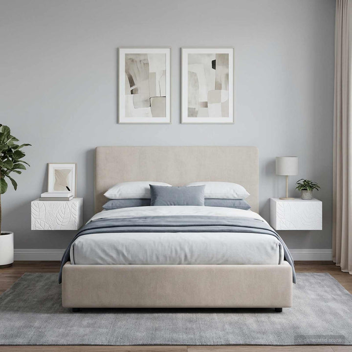 Væghængt Sideskab 2 pcs Hvid 34,5 x 33 x 20 cm Konstrueret træ