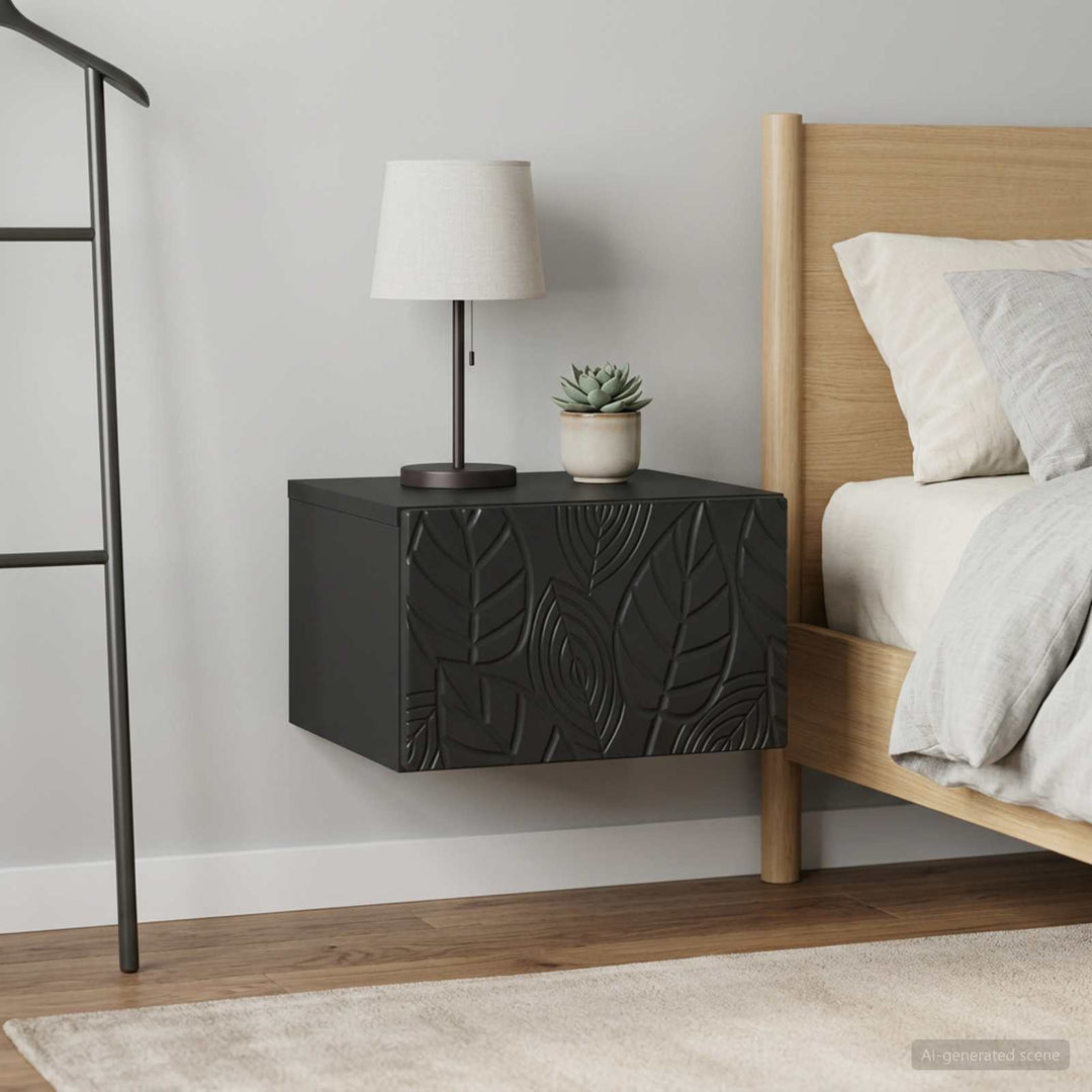 Væghængt Sideskab 2 pcs Sort 34,5 x 33 x 20 cm Konstrueret træ
