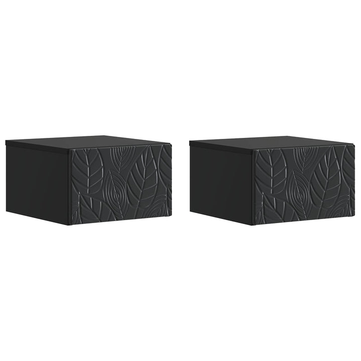 Væghængt Sideskab 2 pcs Sort 34,5 x 33 x 20 cm Konstrueret træ