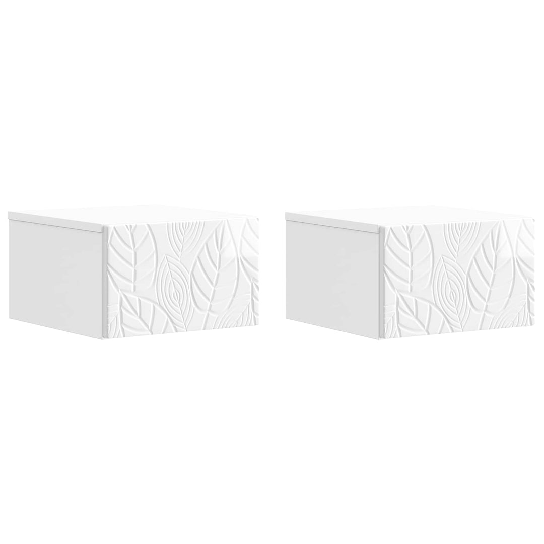 Væghængt Sideskab 2 pcs Hvid højglans 34,5 x 33 x 20 cm