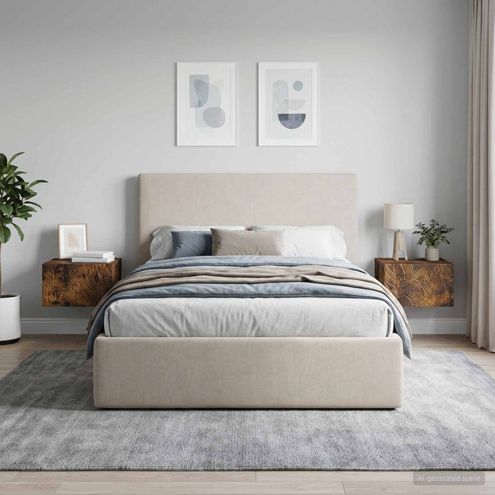 Væghængt Sideskab 2 pcs Røget eg 34,5 x 33 x 20 cm