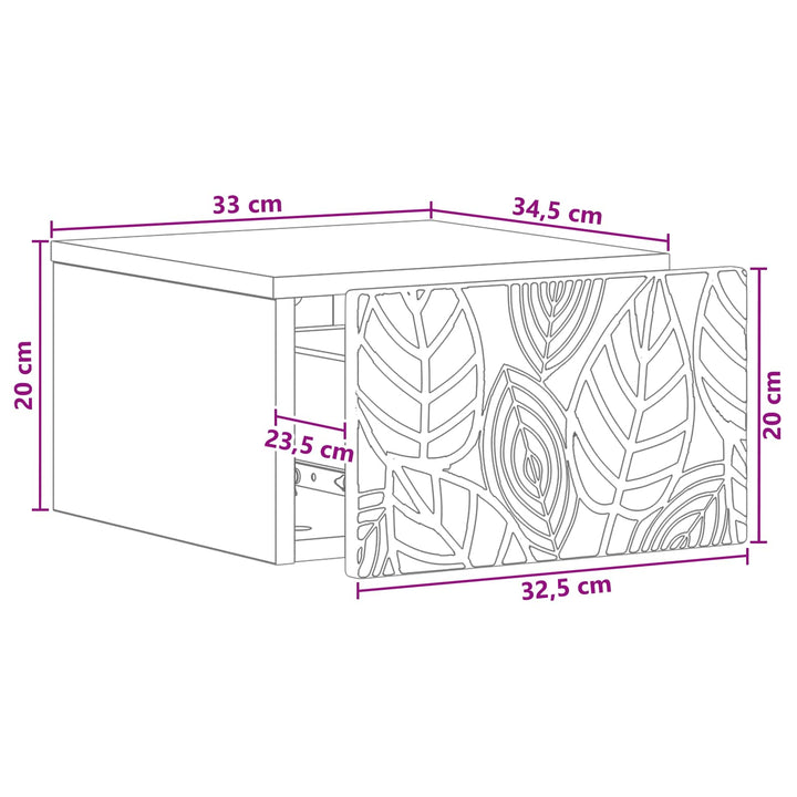 Væghængt Sideskab 2 pcs Grå Sonoma 34,5 x 33 x 20 cm