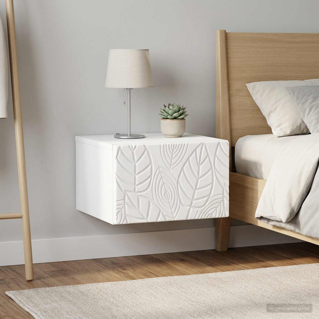 Væghængt Natbord 2 pcs Hvid 49 x 34,5 x 20 cm Konstrueret træ