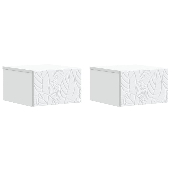 Væghængt Natbord 2 pcs Hvid 49 x 34,5 x 20 cm Konstrueret træ