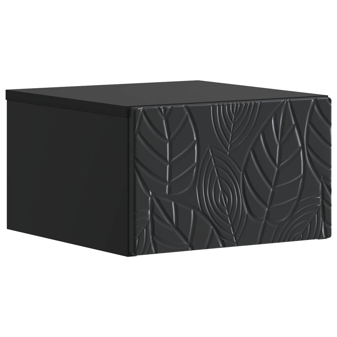 Væghængt Natbord 2 pcs Sort 49 x 34,5 x 20 cm Konstrueret træ