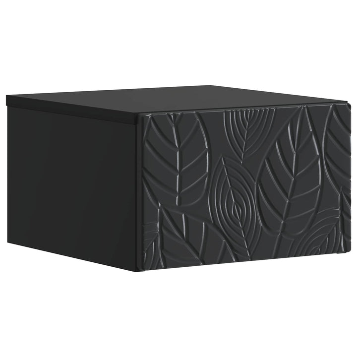 Væghængt Natbord 2 pcs Sort 49 x 34,5 x 20 cm Konstrueret træ