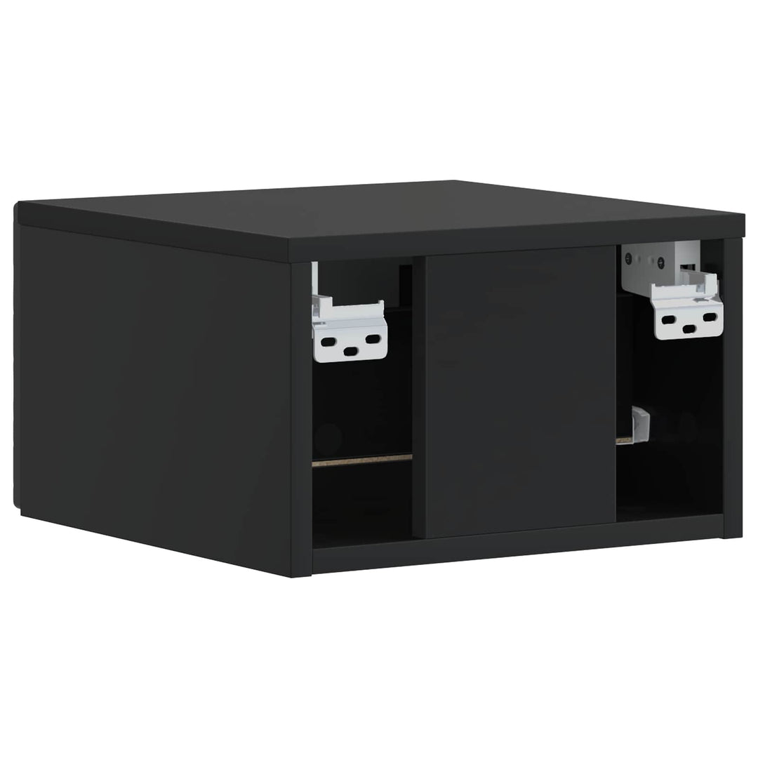 Væghængt Natbord 2 pcs Sort 49 x 34,5 x 20 cm Konstrueret træ