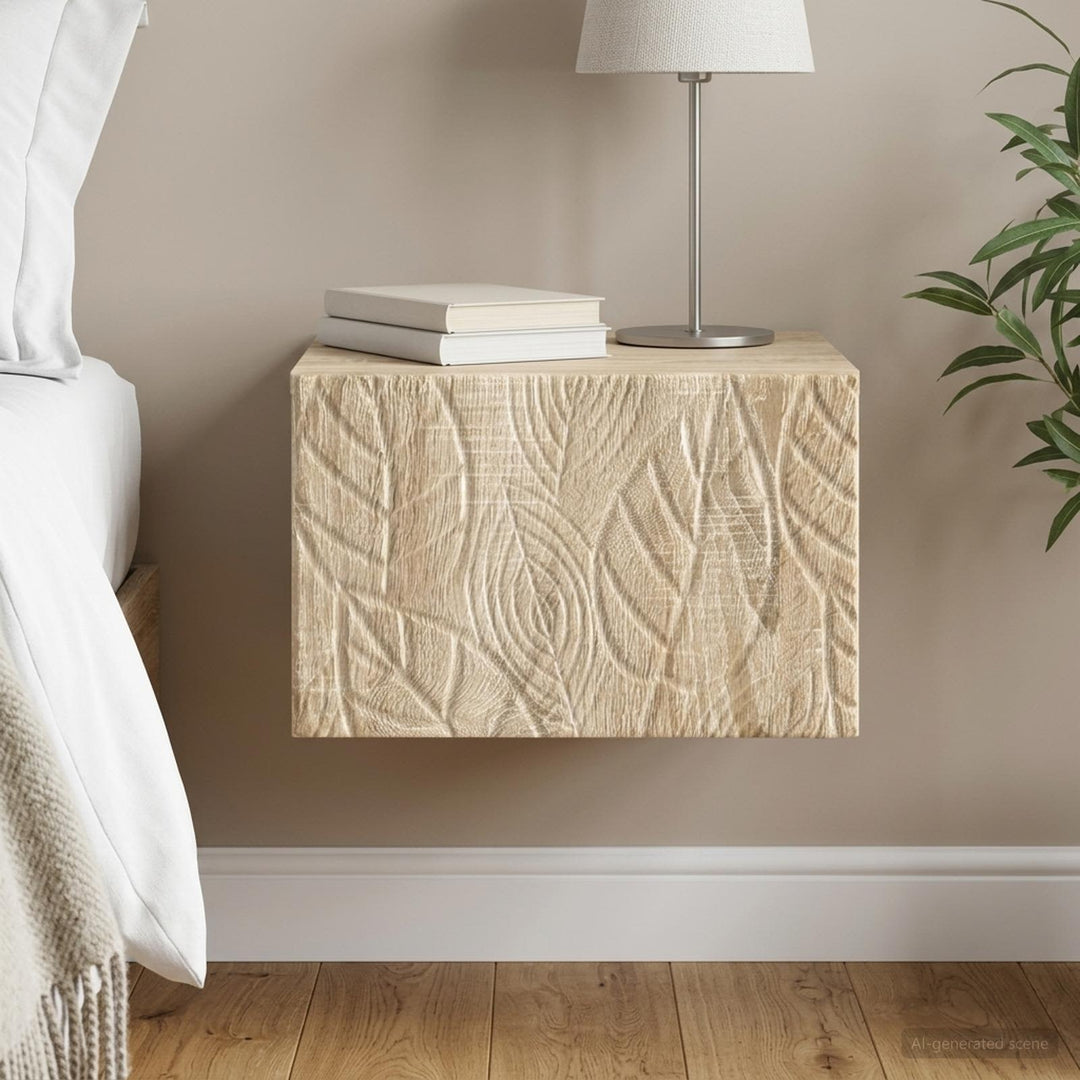 Væghængt Natbord Sonoma-eg 49 x 34,5 x 20 cm Konstrueret træ