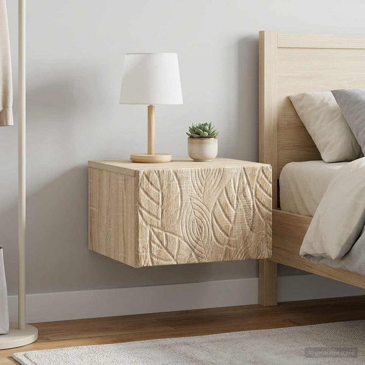 Væghængt Natbord 2 pcs Sonoma-eg 49 x 34,5 x 20 cm