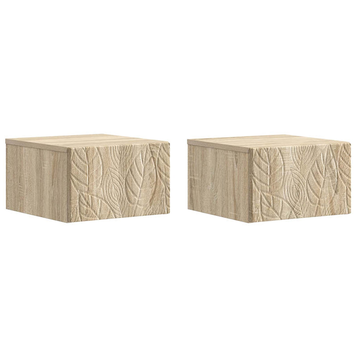 Væghængt Natbord 2 pcs Sonoma-eg 49 x 34,5 x 20 cm