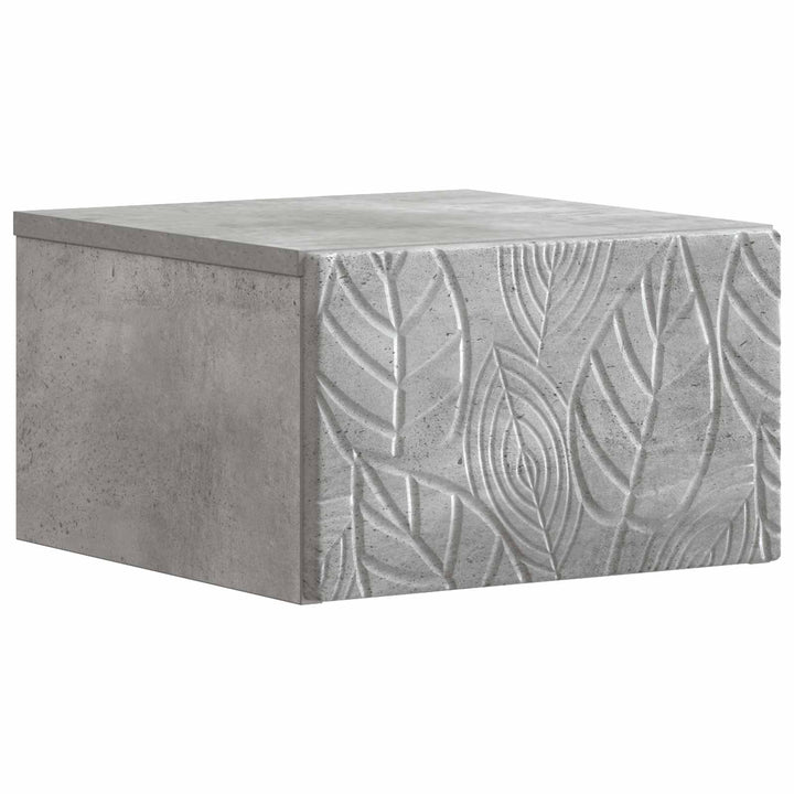 Væghængt Natbord 2 pcs Betongrå 49 x 34,5 x 20 cm