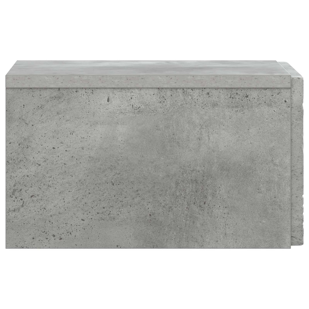 Væghængt Natbord 2 pcs Betongrå 49 x 34,5 x 20 cm