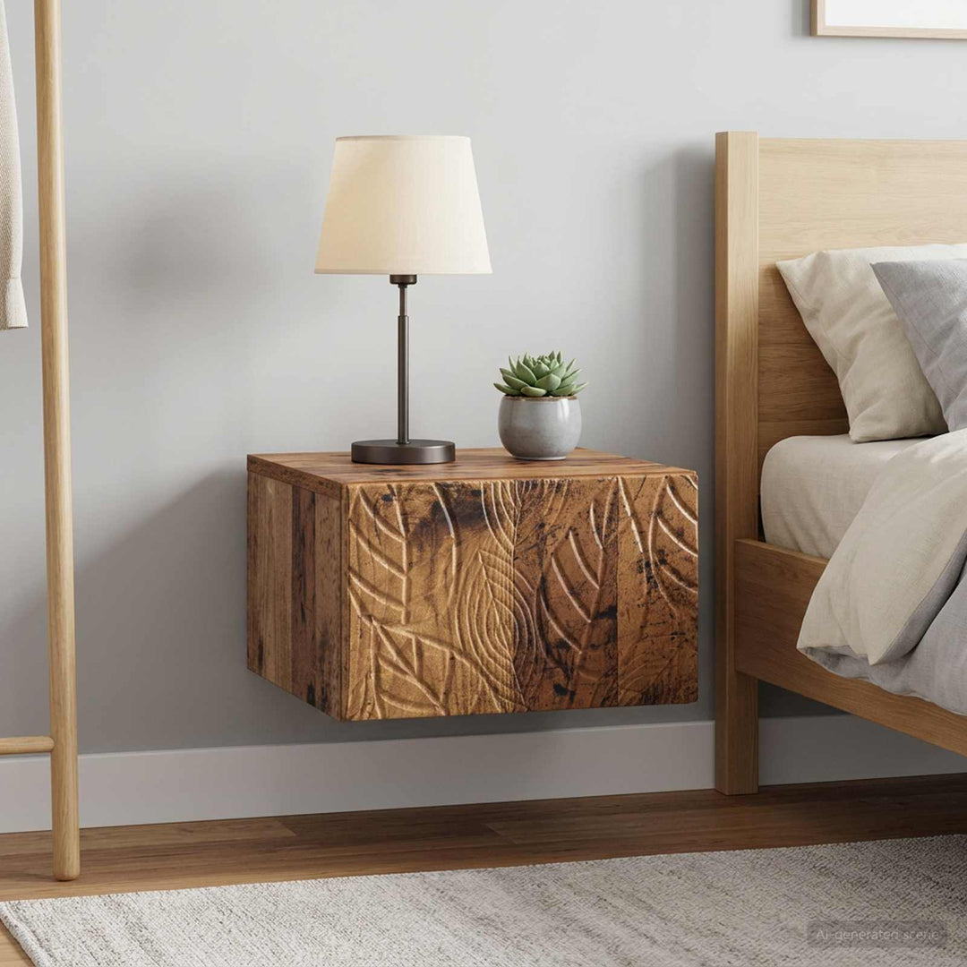 Væghængt Natbord 2 pcs Gammelt træ 49 x 34,5 x 20 cm
