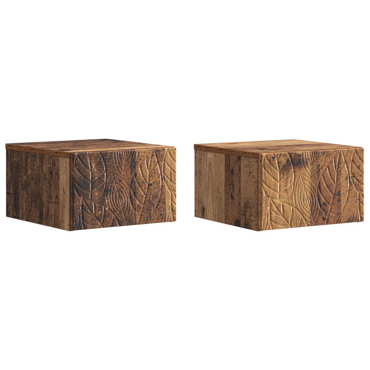 Væghængt Natbord 2 pcs Gammelt træ 49 x 34,5 x 20 cm